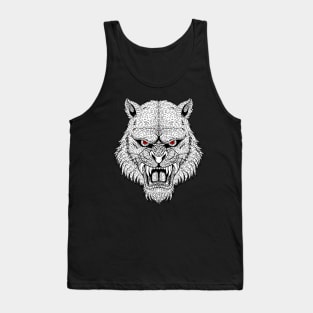 White tiger head Tank Top